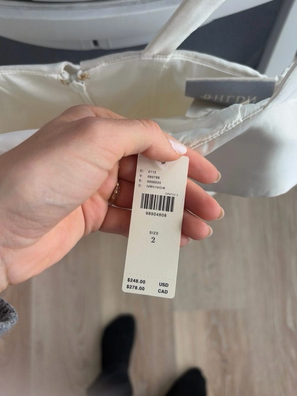 BHLDN Ivory Square-Neck Satin Gown - Picture 4 of 4